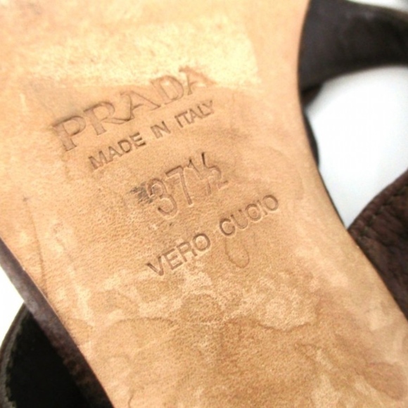 Brown Prada Kitten Heel Thong Sandals - Picture 13 of 13